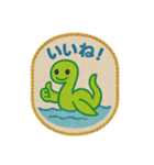 刺繍風スタンプ：ゆかいなUMAたち（個別スタンプ：14）