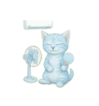 推し猫【青】（個別スタンプ：35）