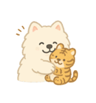 サモエドとウサギの毎日スタンプ（個別スタンプ：3）