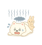 サモエドとウサギの毎日スタンプ（個別スタンプ：18）