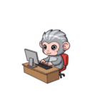 サルのゆるっとワークライフ（個別スタンプ：5）