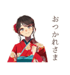 おしとやか着物女子の茶道（個別スタンプ：3）