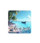 美しい海.Beautiful sea.英語.筆記体（個別スタンプ：15）