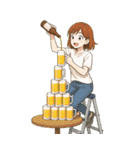 酒クズ女子ちゃんの日々1 せんべろ・飲酒（個別スタンプ：9）