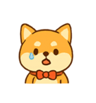 リボン付きぽっちゃりしば犬（個別スタンプ：1）
