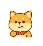 リボン付きぽっちゃりしば犬（個別スタンプ：5）