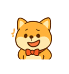 リボン付きぽっちゃりしば犬（個別スタンプ：19）