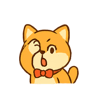 リボン付きぽっちゃりしば犬（個別スタンプ：21）