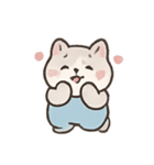 青いつなぎのはむはむ（個別スタンプ：1）