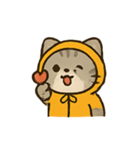 フード付きトラねこ（個別スタンプ：9）