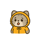 フード付きトラねこ（個別スタンプ：10）