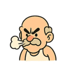 怒り爆発ハゲじいさん：キレるけどハッピー（個別スタンプ：3）