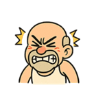 怒り爆発ハゲじいさん：キレるけどハッピー（個別スタンプ：5）