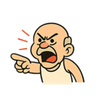 怒り爆発ハゲじいさん：キレるけどハッピー（個別スタンプ：8）