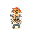 怒り爆発ハゲじいさん：キレるけどハッピー（個別スタンプ：10）