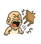 怒り爆発ハゲじいさん：キレるけどハッピー（個別スタンプ：14）