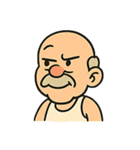 怒り爆発ハゲじいさん：キレるけどハッピー（個別スタンプ：15）