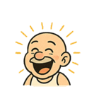 怒り爆発ハゲじいさん：キレるけどハッピー（個別スタンプ：18）