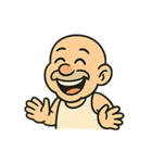 怒り爆発ハゲじいさん：キレるけどハッピー（個別スタンプ：24）