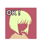 夏の薄着の金髪女子（個別スタンプ：9）
