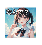 【夏】暑さを感じる女の子（個別スタンプ：5）
