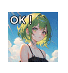 【夏】暑さを感じる女の子（個別スタンプ：9）