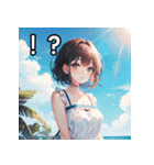 【夏】暑さを感じる女の子（個別スタンプ：17）