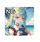 【夏】暑さを感じる女の子（個別スタンプ：25）