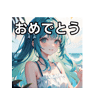 【夏】暑さを感じる女の子（個別スタンプ：37）