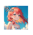 【夏】暑さを感じる女の子（個別スタンプ：38）