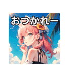 【初夏】涼しげファッション女子（個別スタンプ：35）