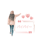 夢かわいいピンクの毎日あいさつスタンプ（個別スタンプ：9）