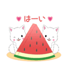 飛び出す！ちび白モフ18【夏】（個別スタンプ：5）
