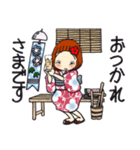 ひま子ちゃん691大人夏打ち水女子スタンプ（個別スタンプ：36）