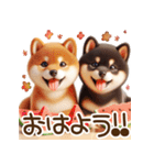 真夏の柴犬ブラザーズ︎︎☺︎（個別スタンプ：3）