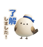 夏を楽しむ✨シマエナガ✨3D（個別スタンプ：4）