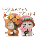 スコティッシュ猫 みかん服 スイカ帽 敬語（個別スタンプ：12）