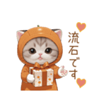 スコティッシュ猫 みかん服 スイカ帽 敬語（個別スタンプ：13）