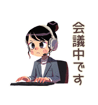 仕事女子のリモート会議あるある♡（個別スタンプ：1）