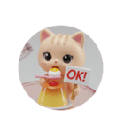 ねこねこプリンちゃん(丸型)（個別スタンプ：5）