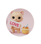 ねこねこプリンちゃん(丸型)（個別スタンプ：6）