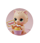 ねこねこプリンちゃん(丸型)（個別スタンプ：8）