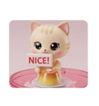 ねこねこプリンちゃん(四角型)（個別スタンプ：1）