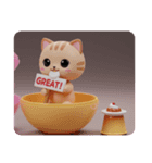 ねこねこプリンちゃん(四角型)（個別スタンプ：2）