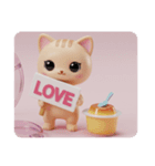 ねこねこプリンちゃん(四角型)（個別スタンプ：3）