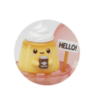 コーヒーを飲んでいるホイッププリン(丸型)（個別スタンプ：1）