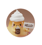コーヒーを飲んでいるホイッププリン(丸型)（個別スタンプ：2）