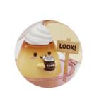 コーヒーを飲んでいるホイッププリン(丸型)（個別スタンプ：4）