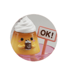 コーヒーを飲んでいるホイッププリン(丸型)（個別スタンプ：5）