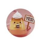 コーヒーを飲んでいるホイッププリン(丸型)（個別スタンプ：8）